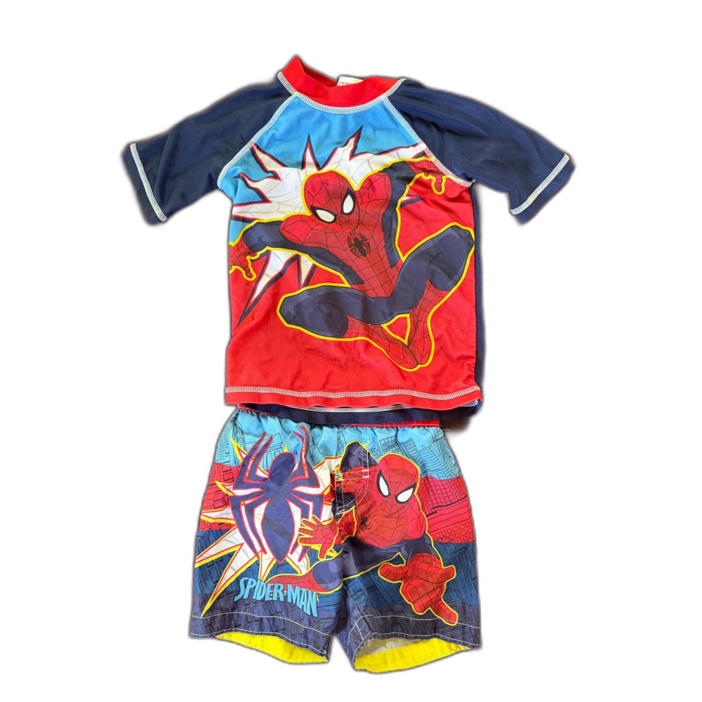Marvel Spider-Man Boys Two-Piece Swim Set Rash Guard Trunks Size 3T